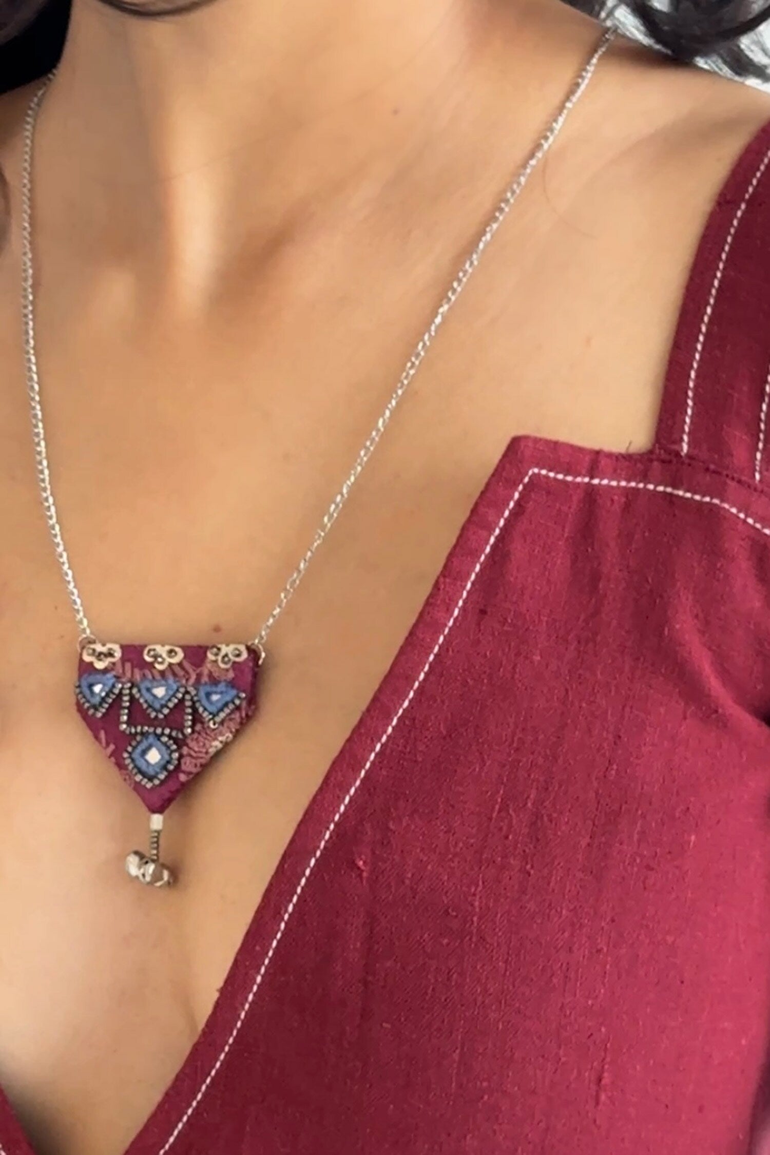Tareefan Hand Embroidered Pendant Necklace 