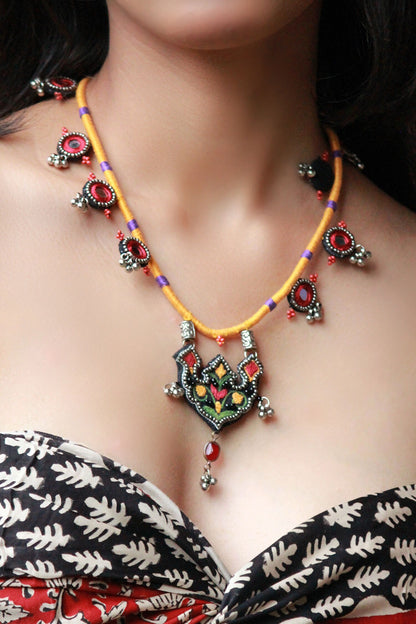 Sahiba Hand Embroidered Pendant Necklace 