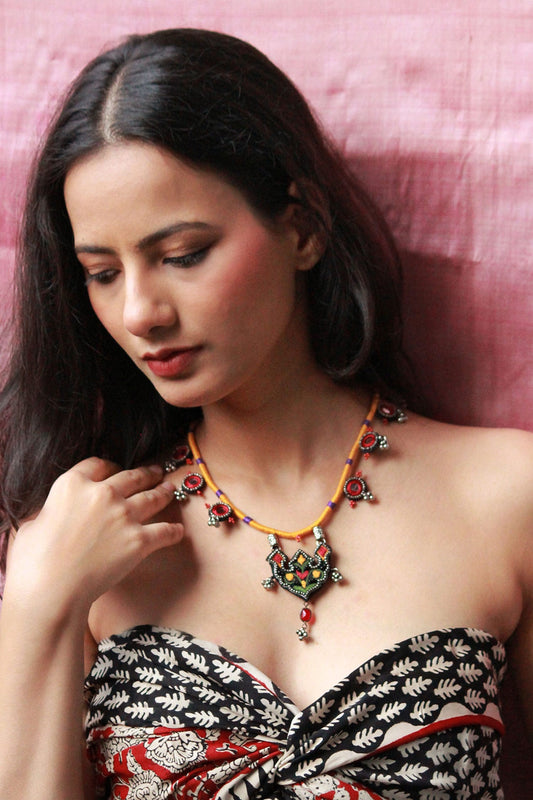 Sahiba Hand Embroidered Pendant Necklace 