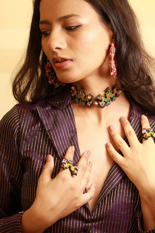 Drama Queen Hand Embroidered Choker 