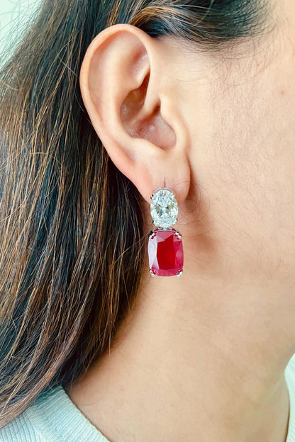 Ruby Drop Necklace Set 