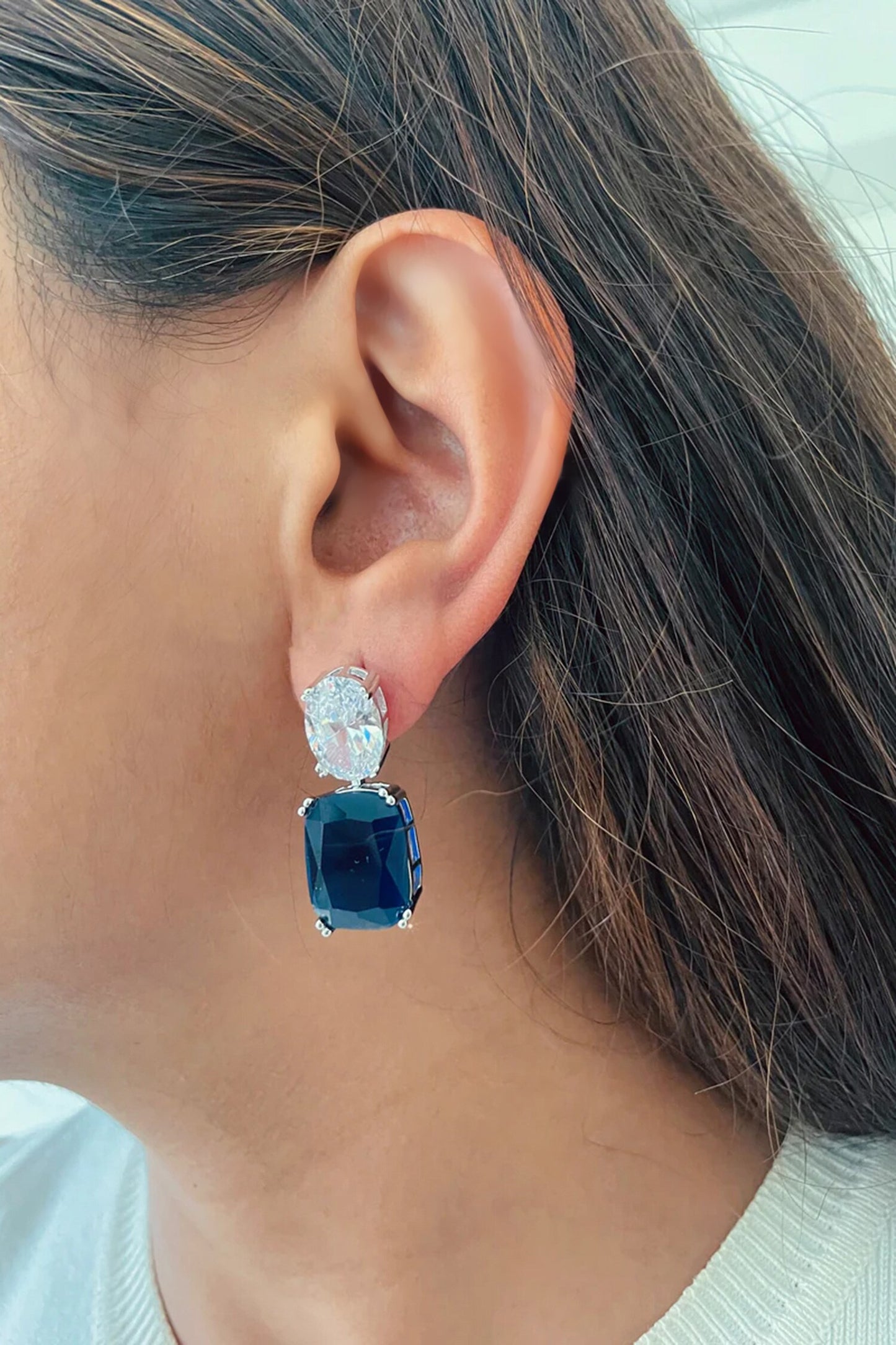 Sapphire Drop Necklace Set 