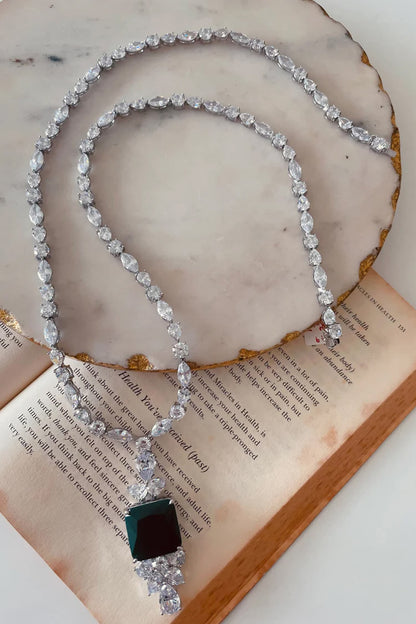 Imitation Diamond Pendant Necklace Set 