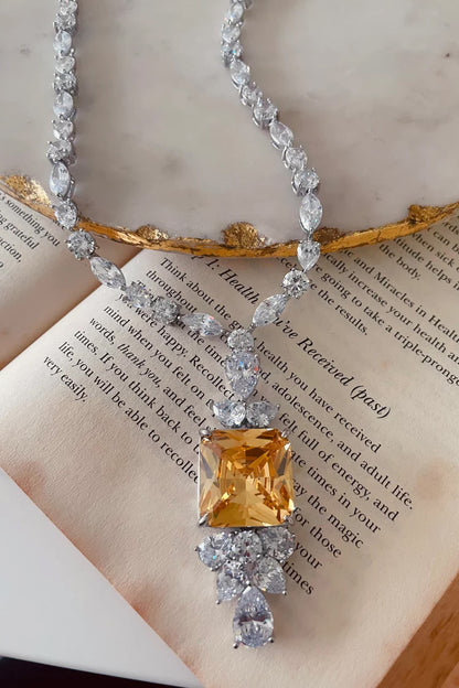 Imitation Diamond Pendant Necklace Set 