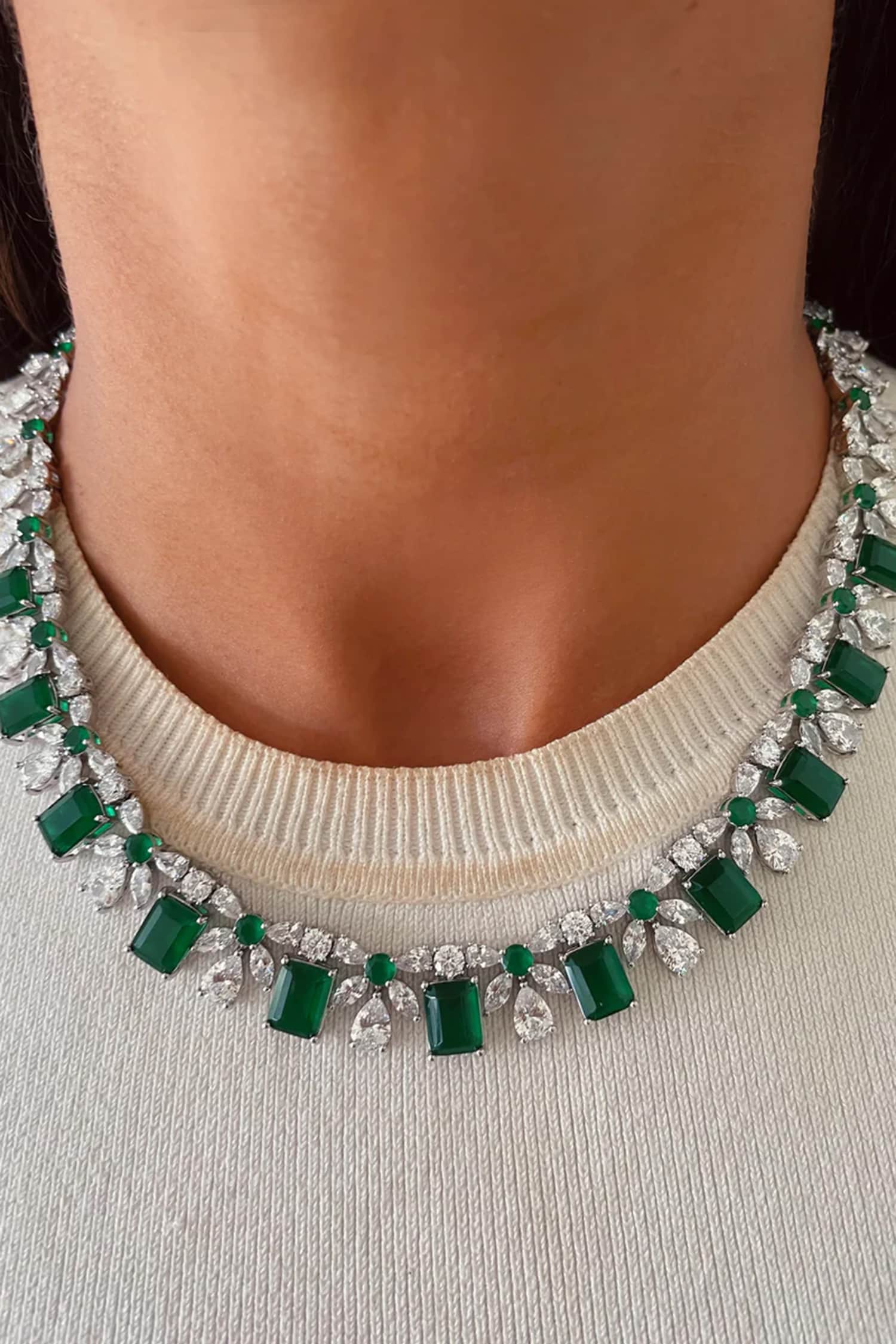 Rosina Imitation Diamond Necklace Set 