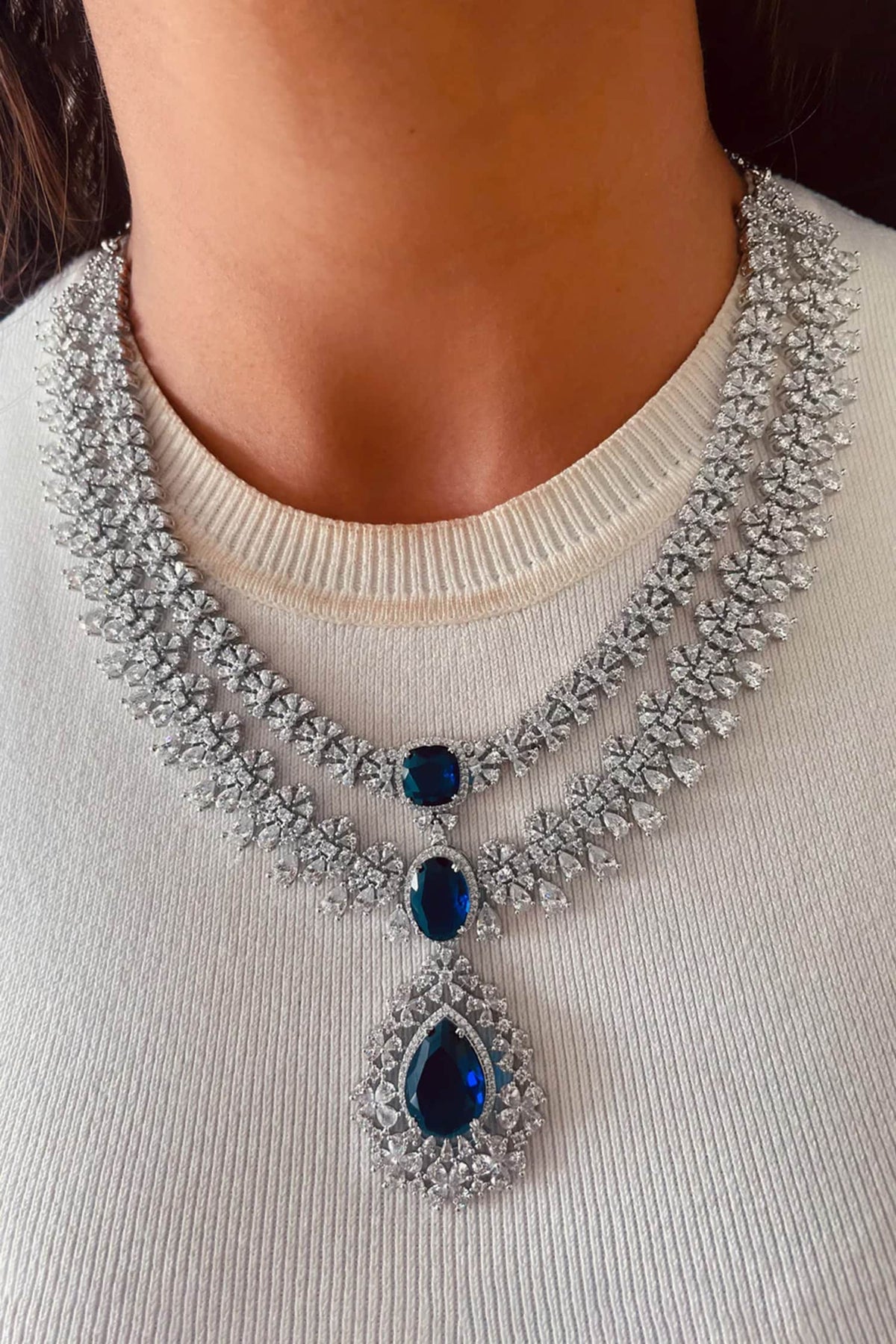 Kareena Imitation Diamond Necklace Set 