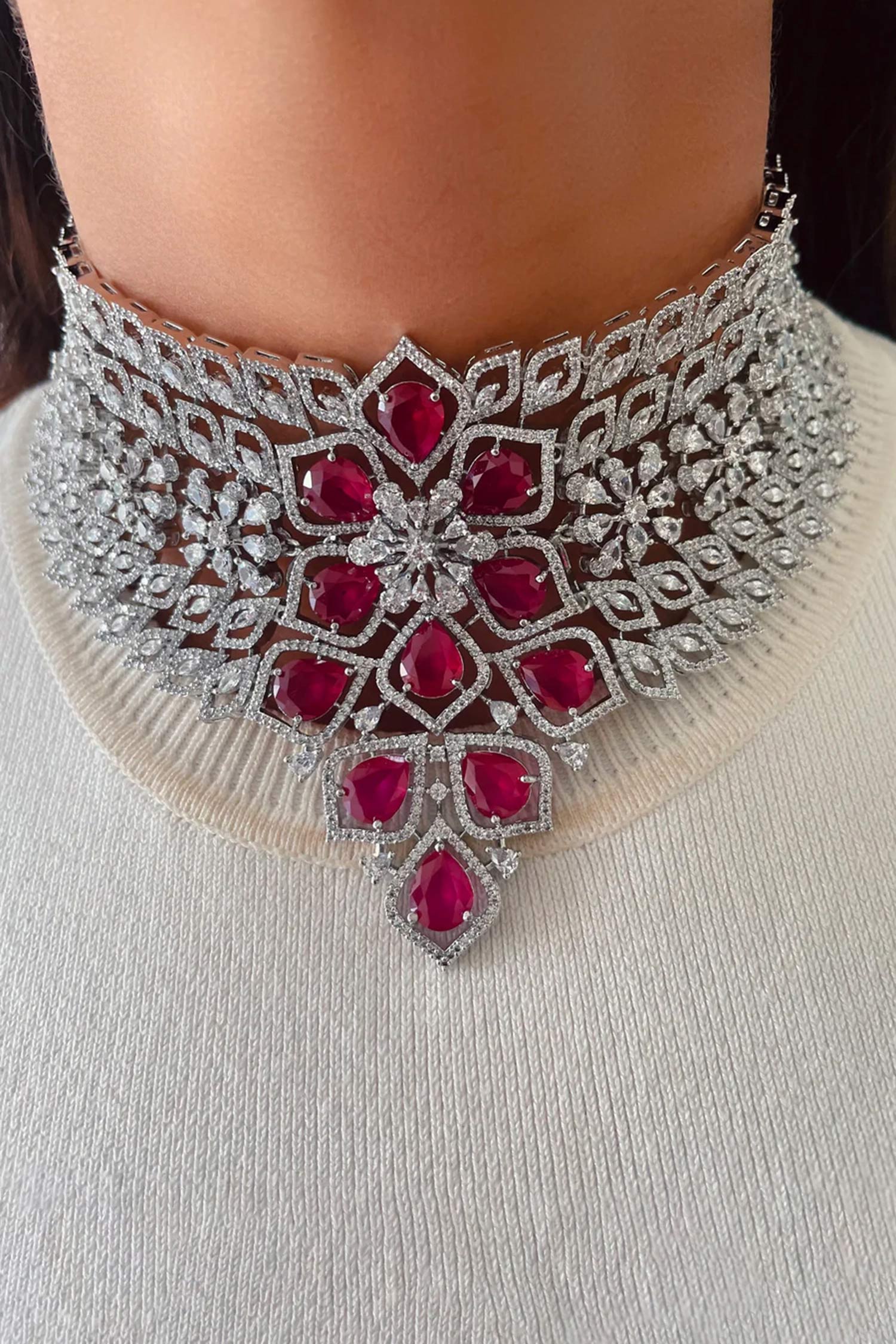 Aaradhya Marquise Imitation Diamond Choker Set 