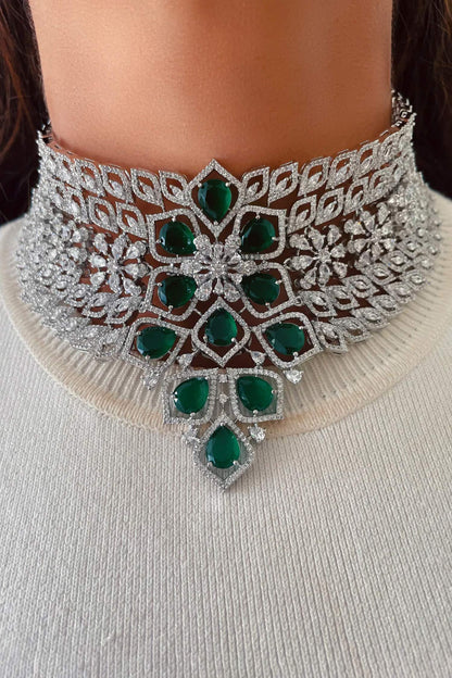 Aaradhya Marquise Imitation Diamond Choker Set 