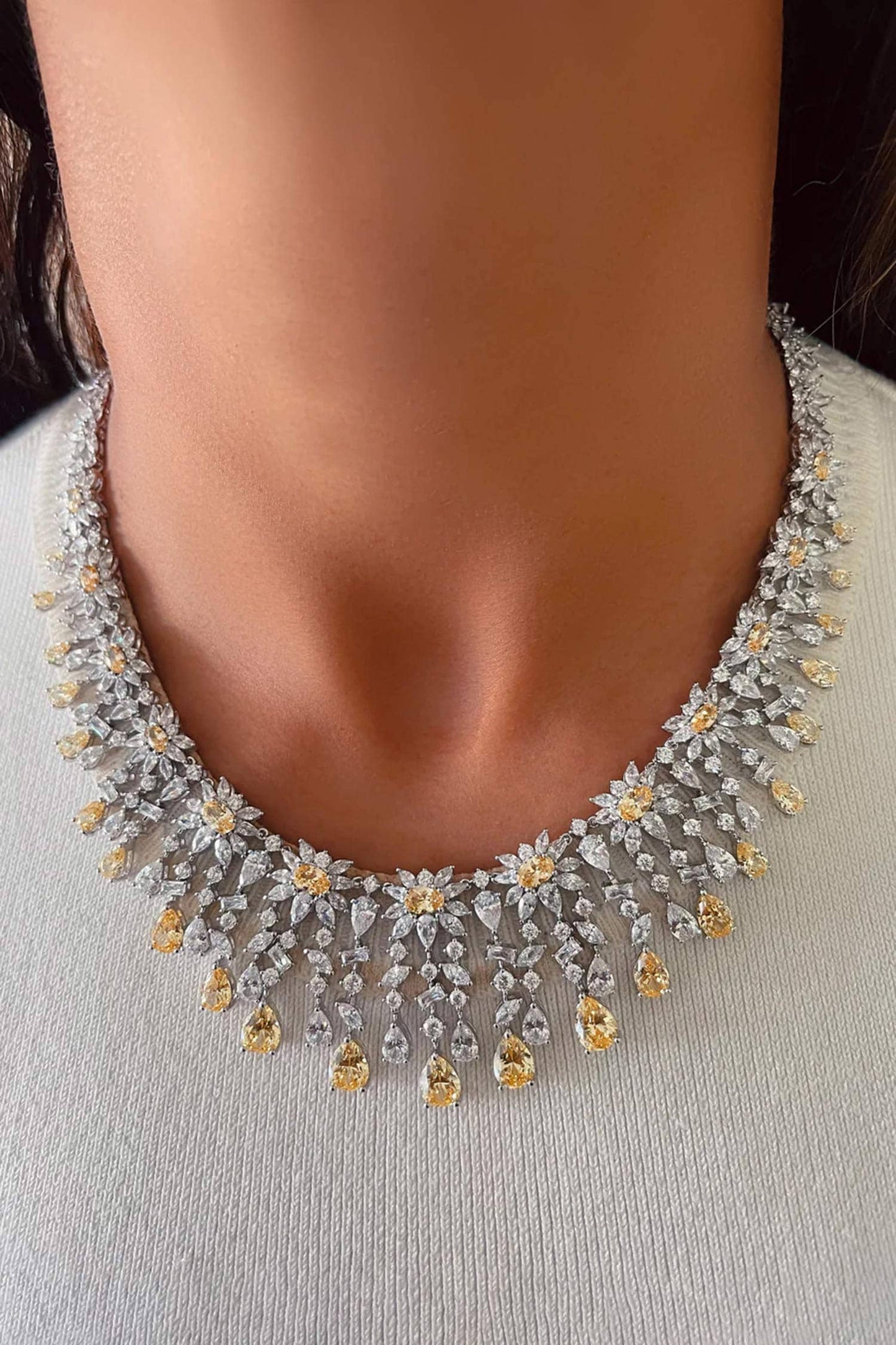 Saniya Imitation Diamond Choker Set 