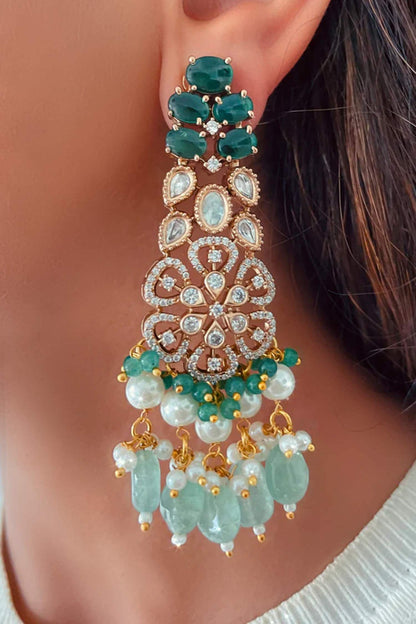 Jahanara Emerald & Polki Necklace Set 