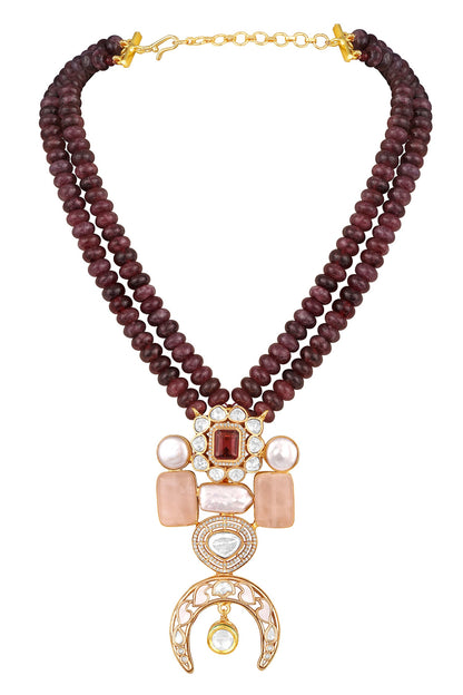 Jasper Pearl Beaded Necklace & Earring Set 