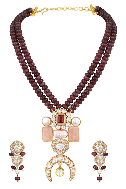 Jasper Pearl Beaded Necklace & Earring Set 