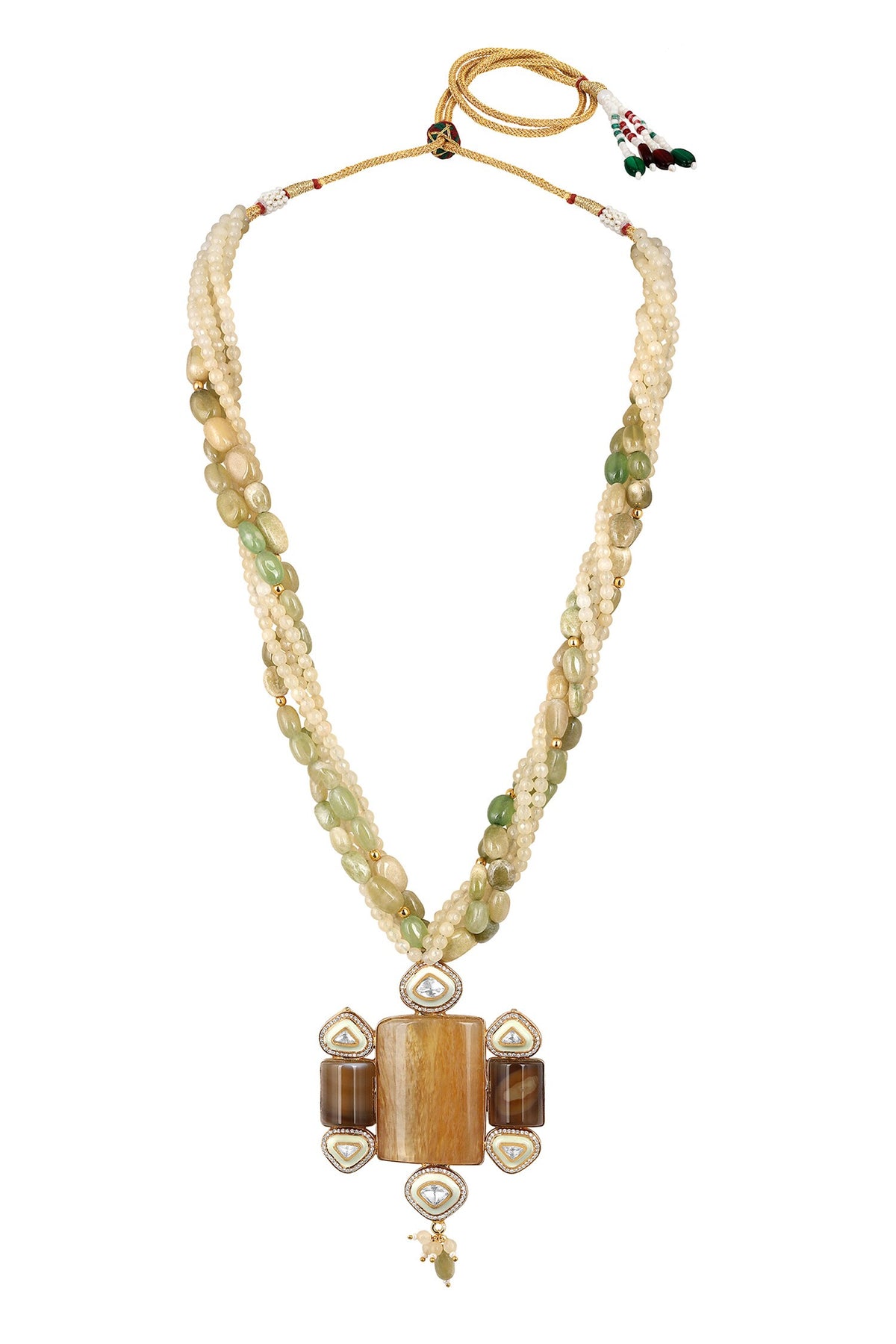 Moissanite Kundan Polki & Agate Jewellery Set 