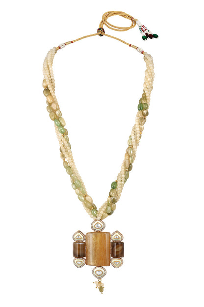 Moissanite Kundan Polki & Agate Jewellery Set 