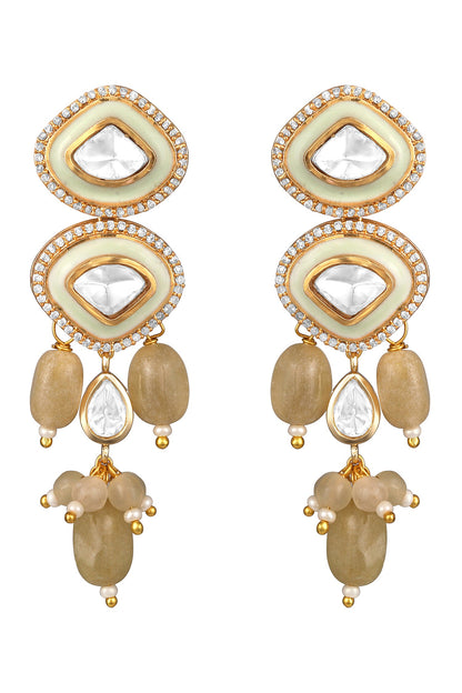 Moissanite Kundan Polki & Agate Jewellery Set 