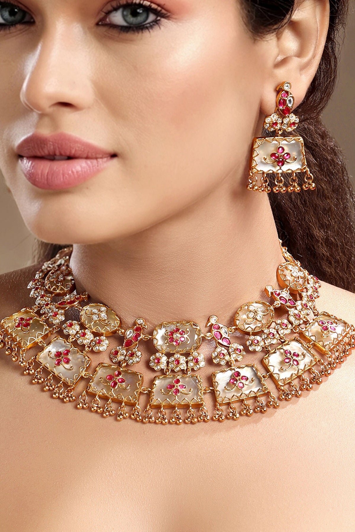 Ruby Kundan Jewellery Set 