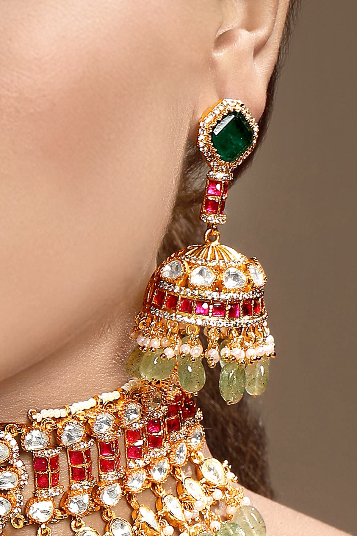 Kundan Polki Necklace Set 