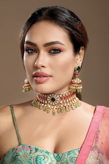 Kundan Polki Necklace Set 