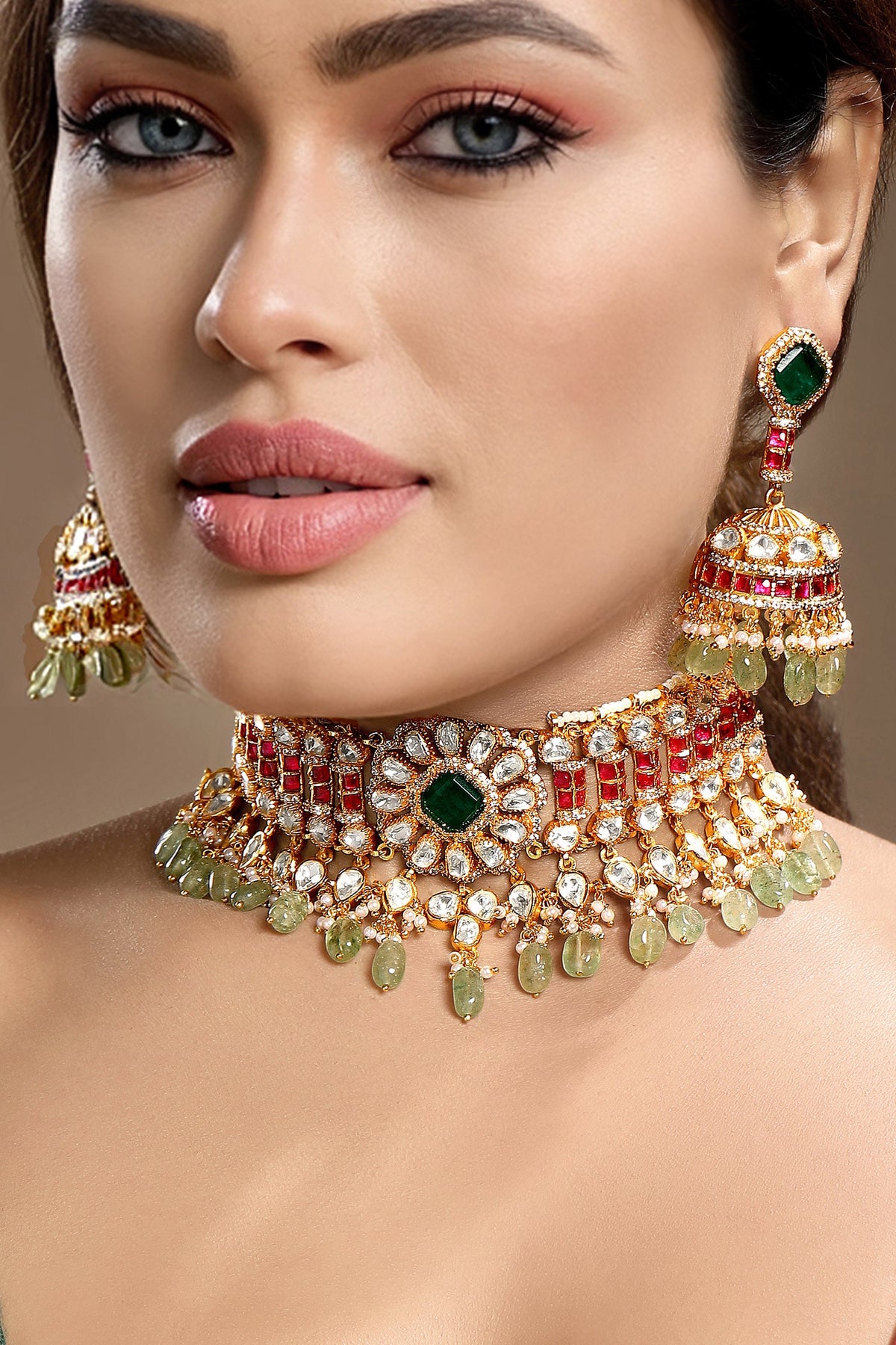 Kundan Polki Necklace Set 