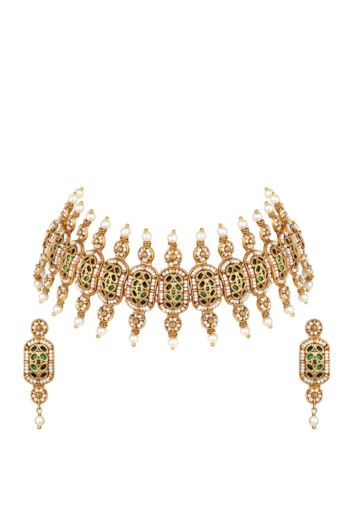 Floral Carved Necklace Set 
