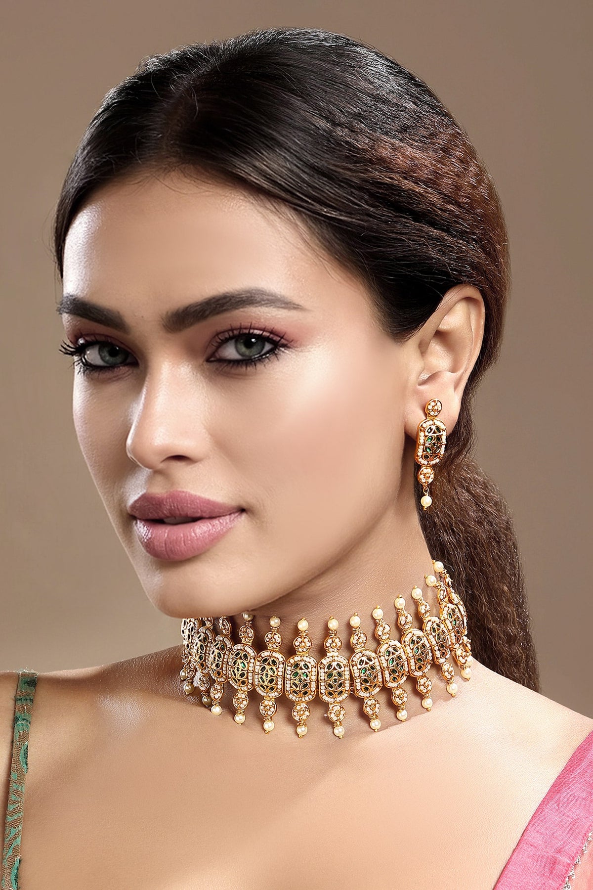 Floral Carved Necklace Set 