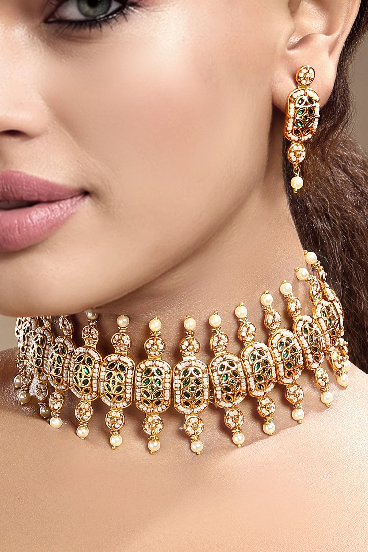 Floral Carved Necklace Set 