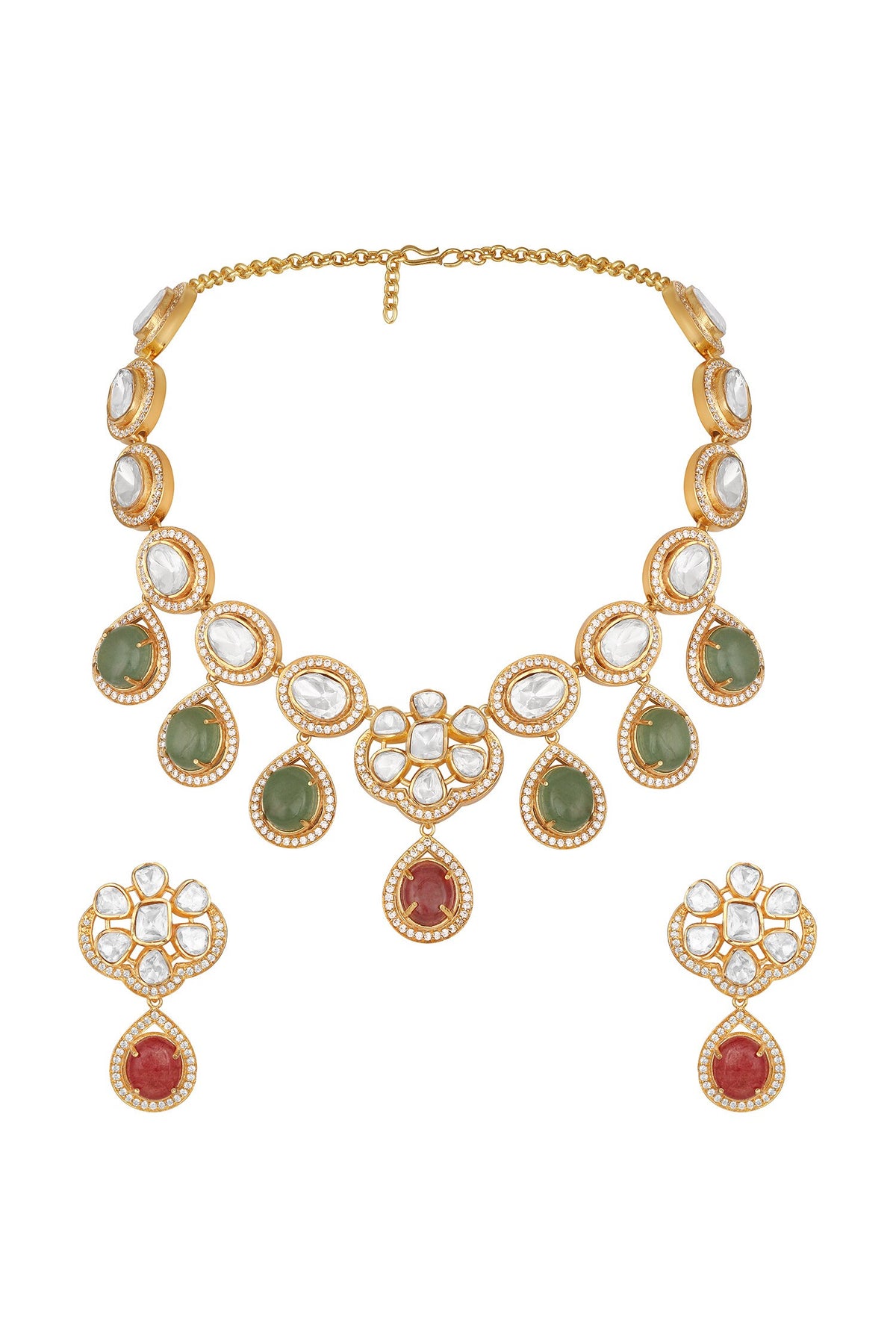 Moissanite Polki Necklace Set 
