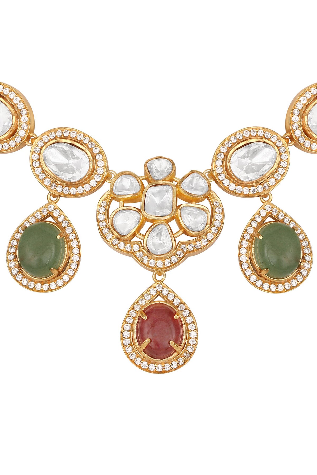 Moissanite Polki Necklace Set 