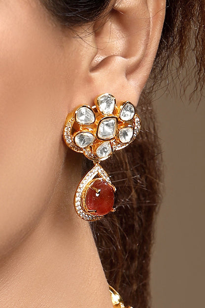 Moissanite Polki Necklace Set 