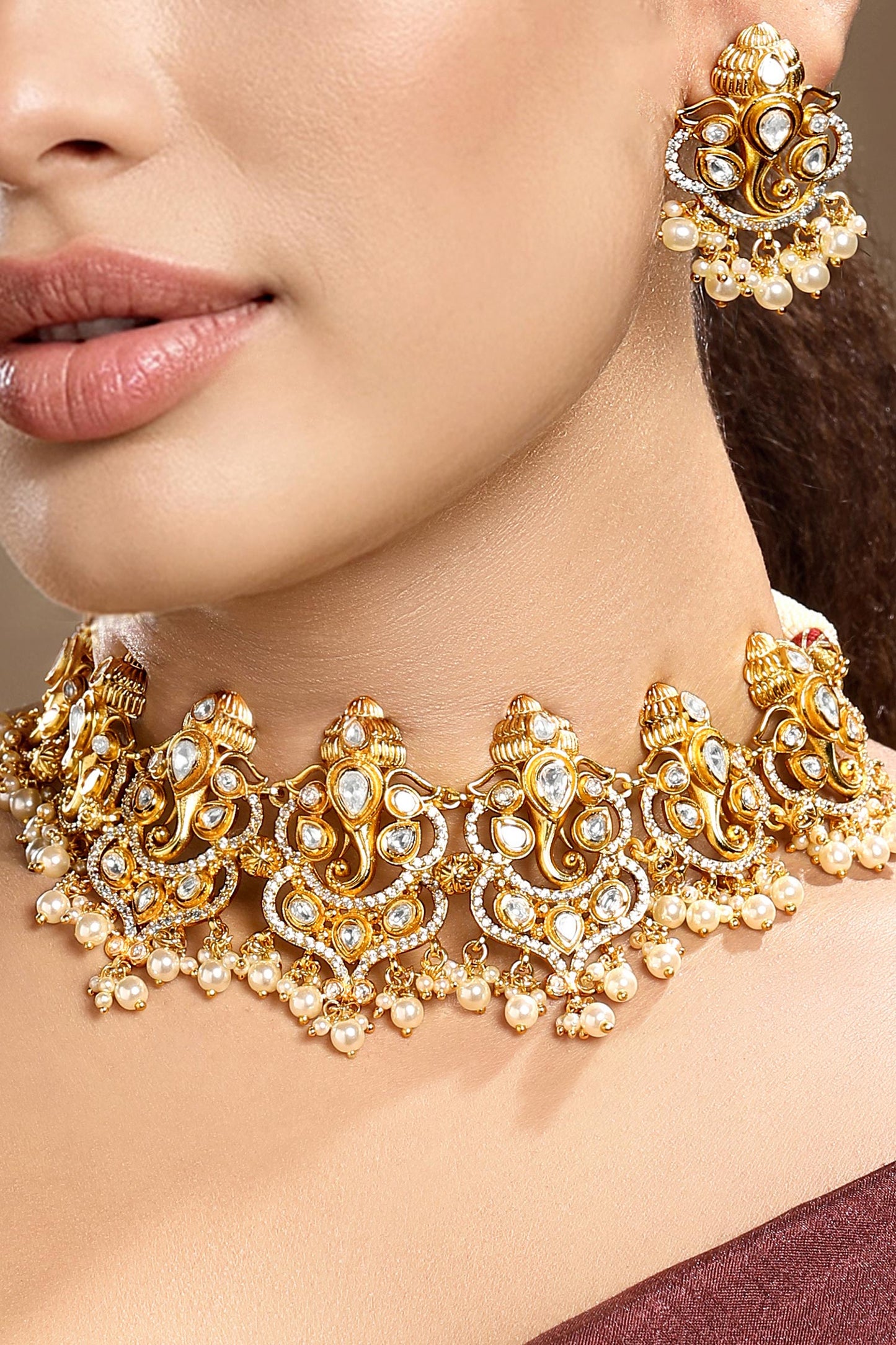 Kundan Polki Necklace Set 