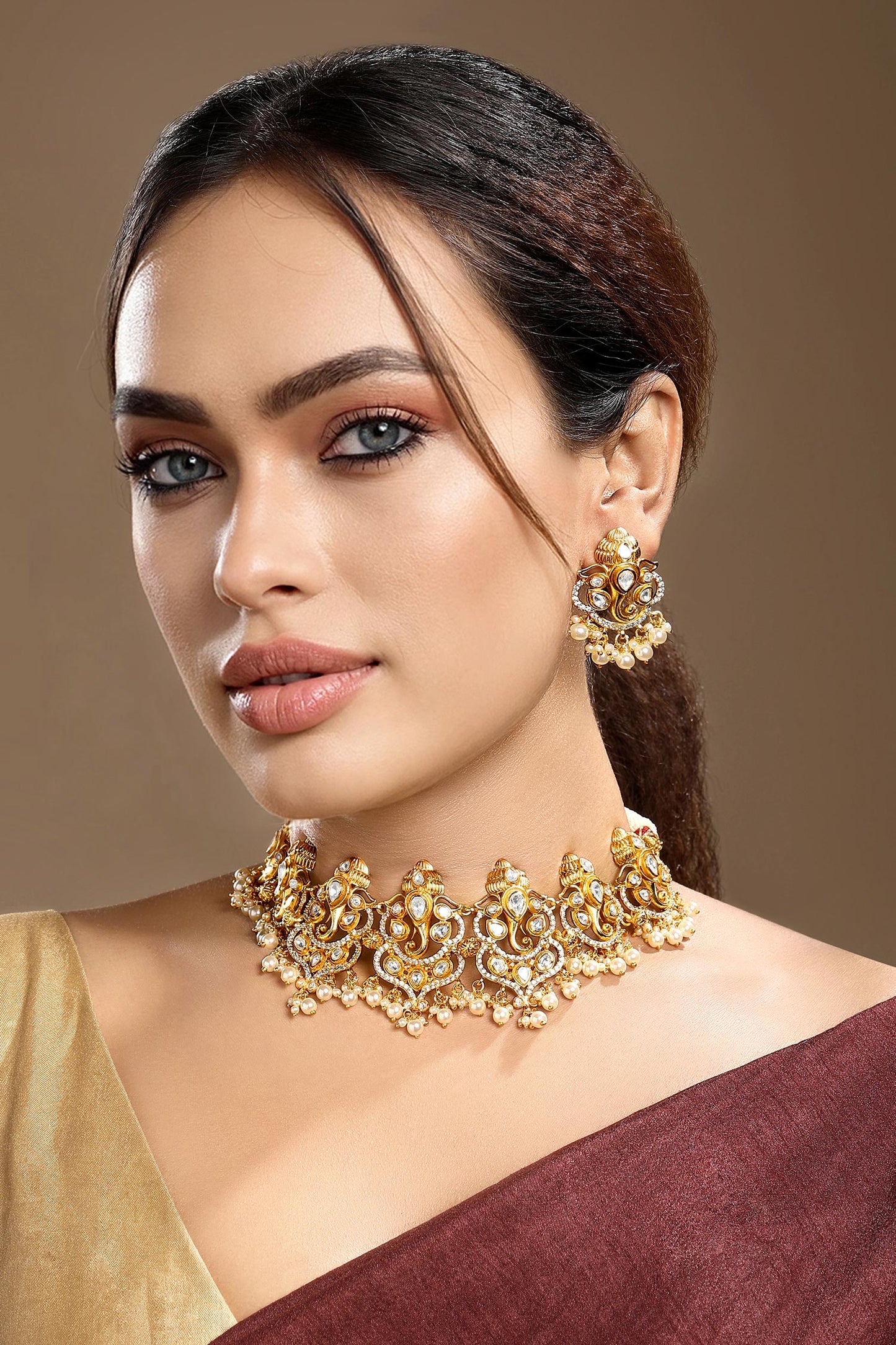 Kundan Polki Necklace Set 