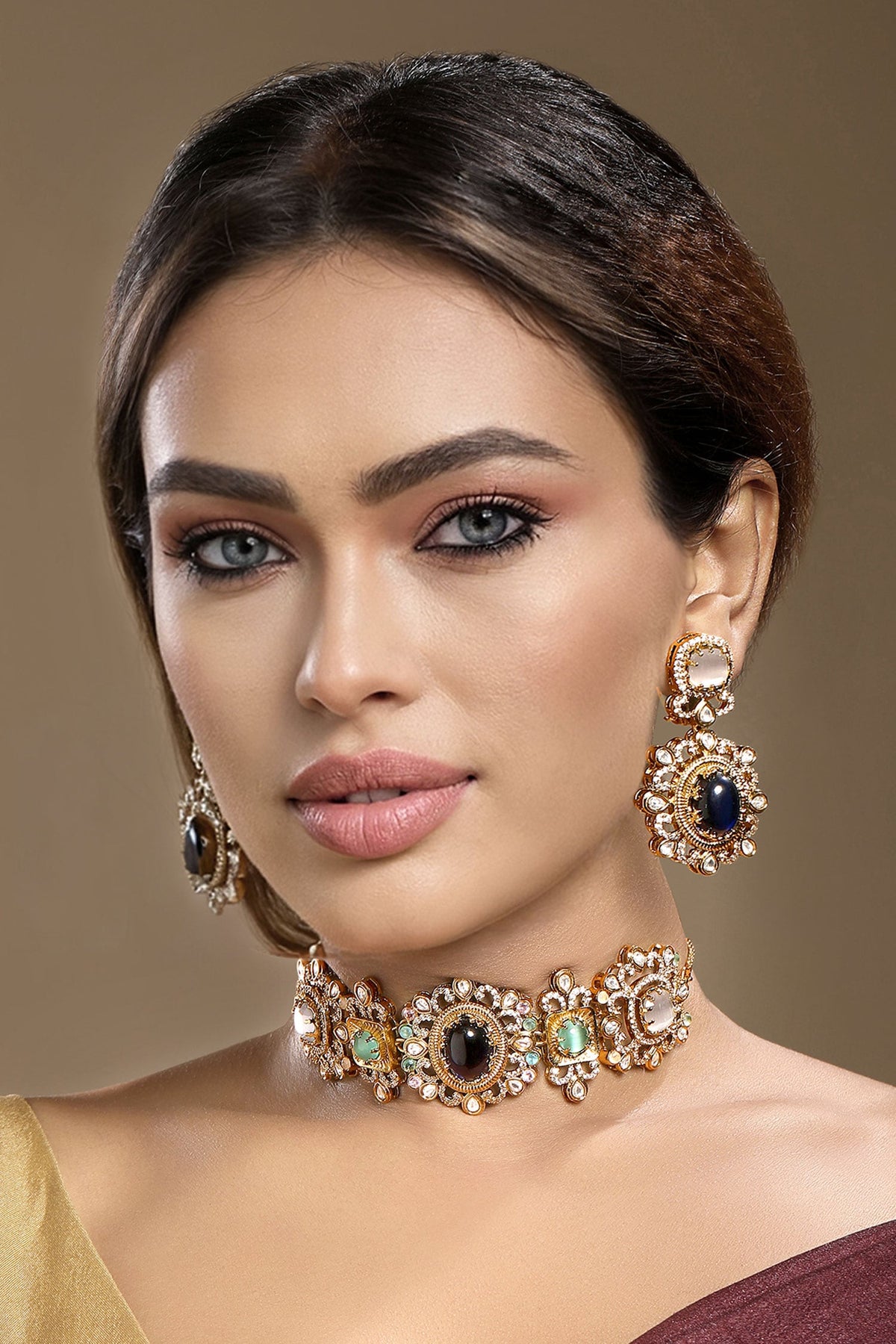 Kundan Polki Necklace Set 