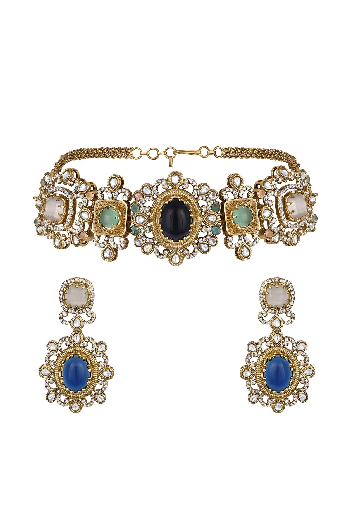 Kundan Polki Necklace Set 