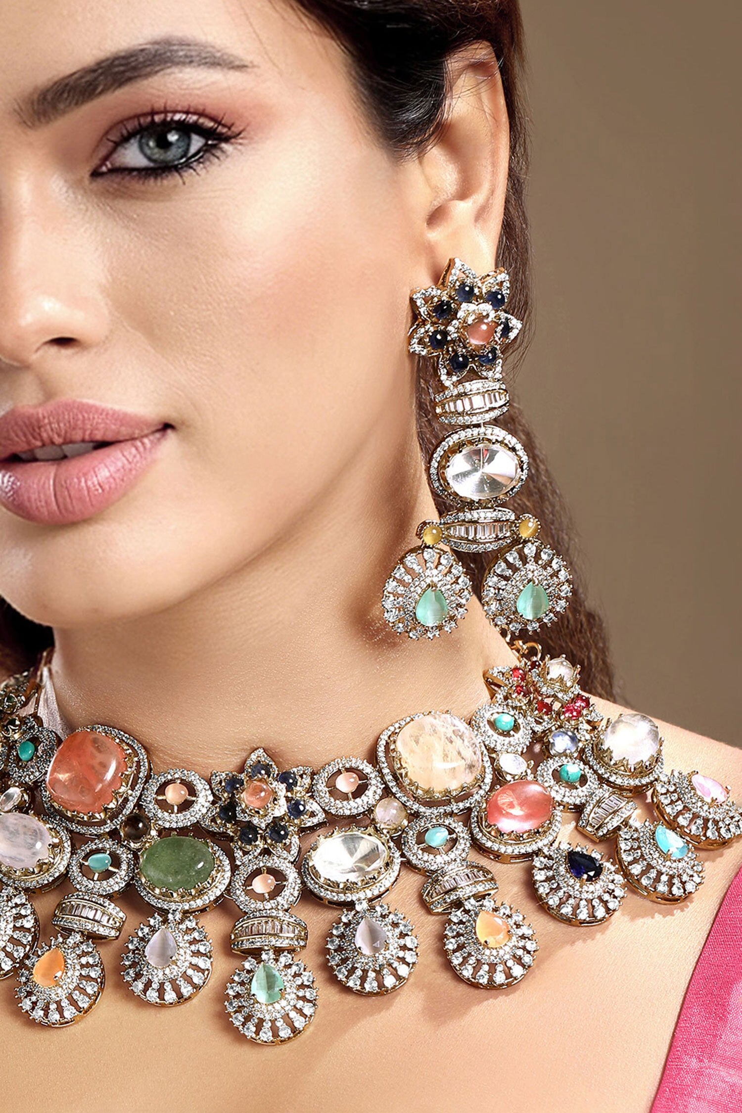 Kundan Polki Necklace Set 