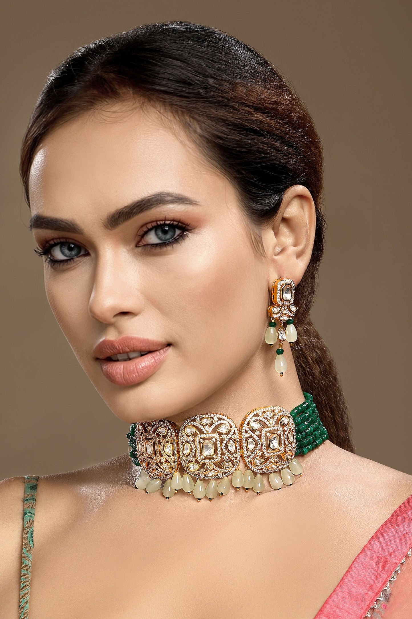 Kundan Polki Necklace Set 