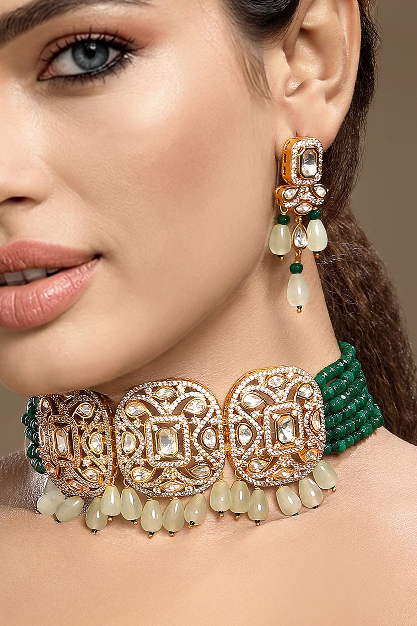 Kundan Polki Necklace Set 