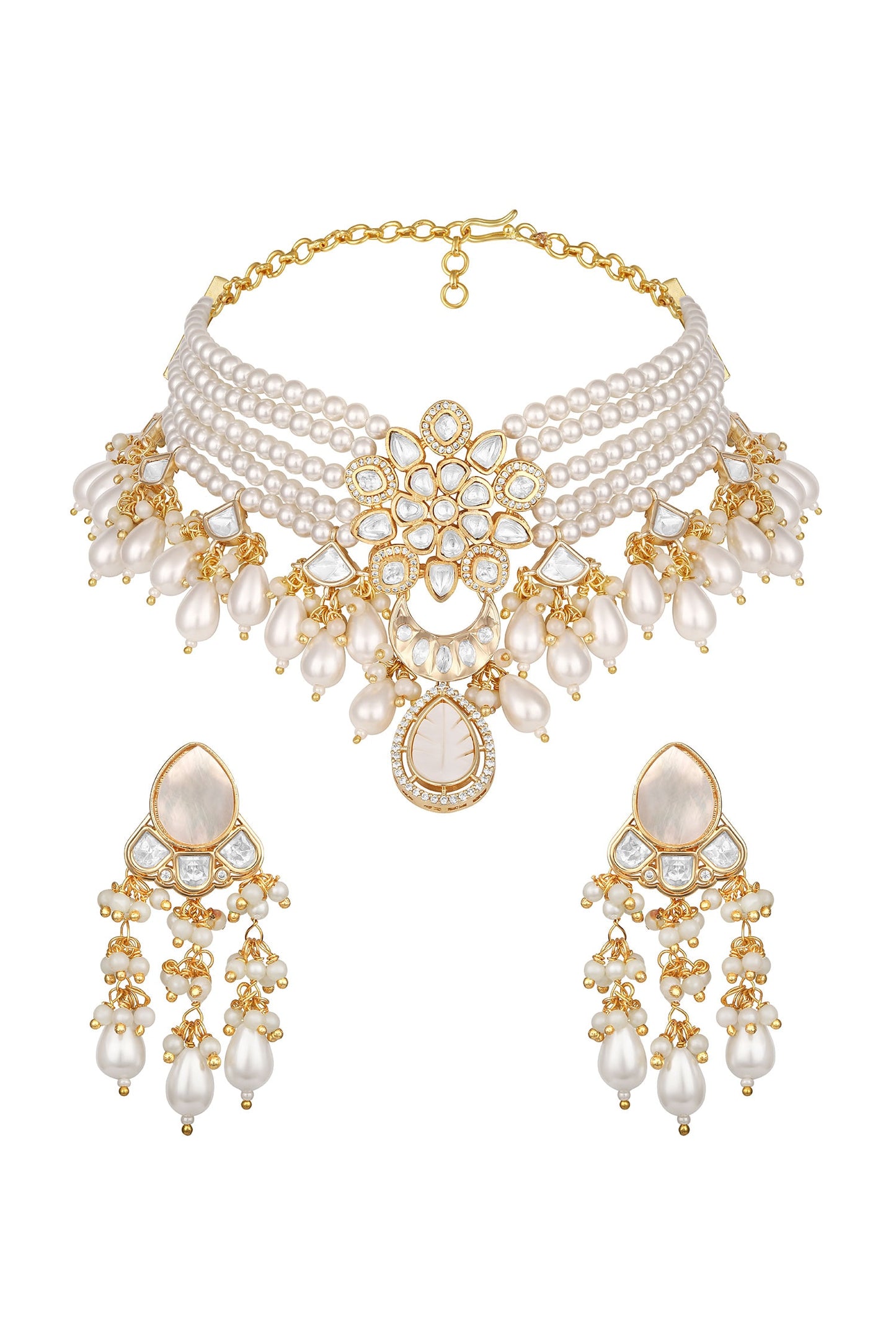 Pearl Choker Necklace Set 