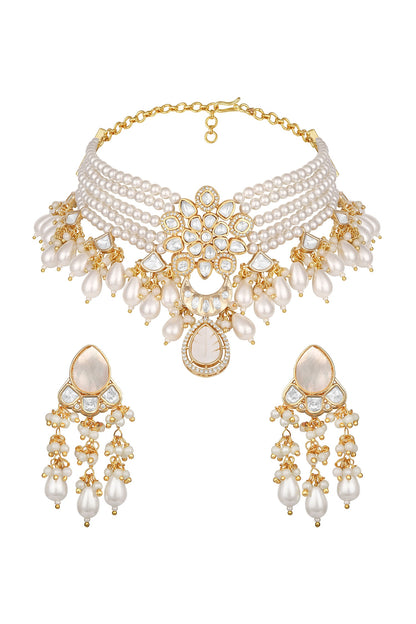Pearl Choker Necklace Set 