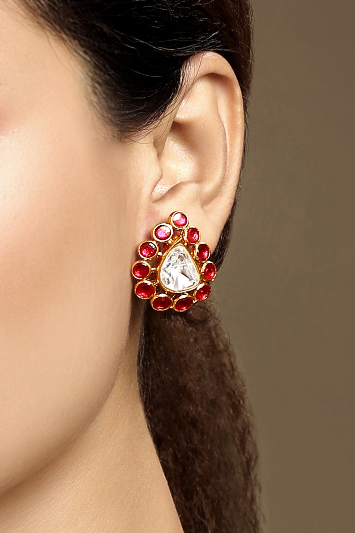 Moissanite Kundan Polki Necklace Set 
