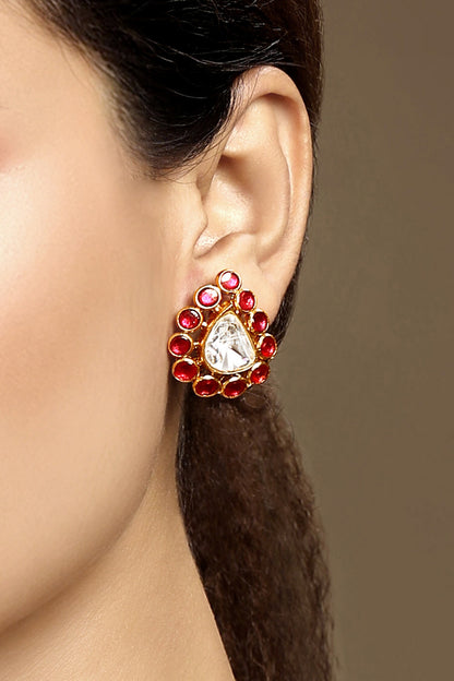 Moissanite Kundan Polki Necklace Set 