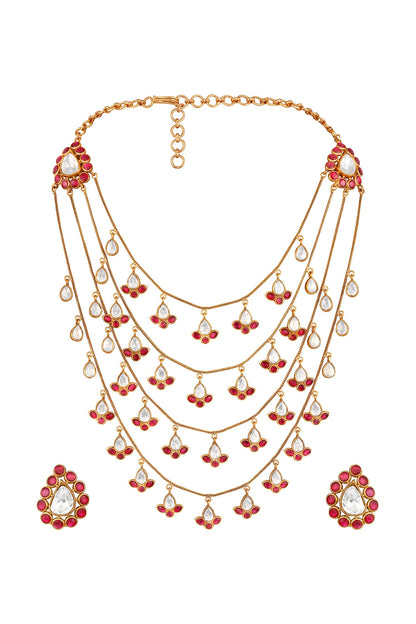 Moissanite Kundan Polki Necklace Set 