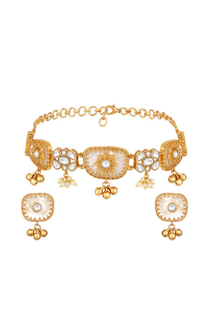 Moissanite Polki Necklace Set 