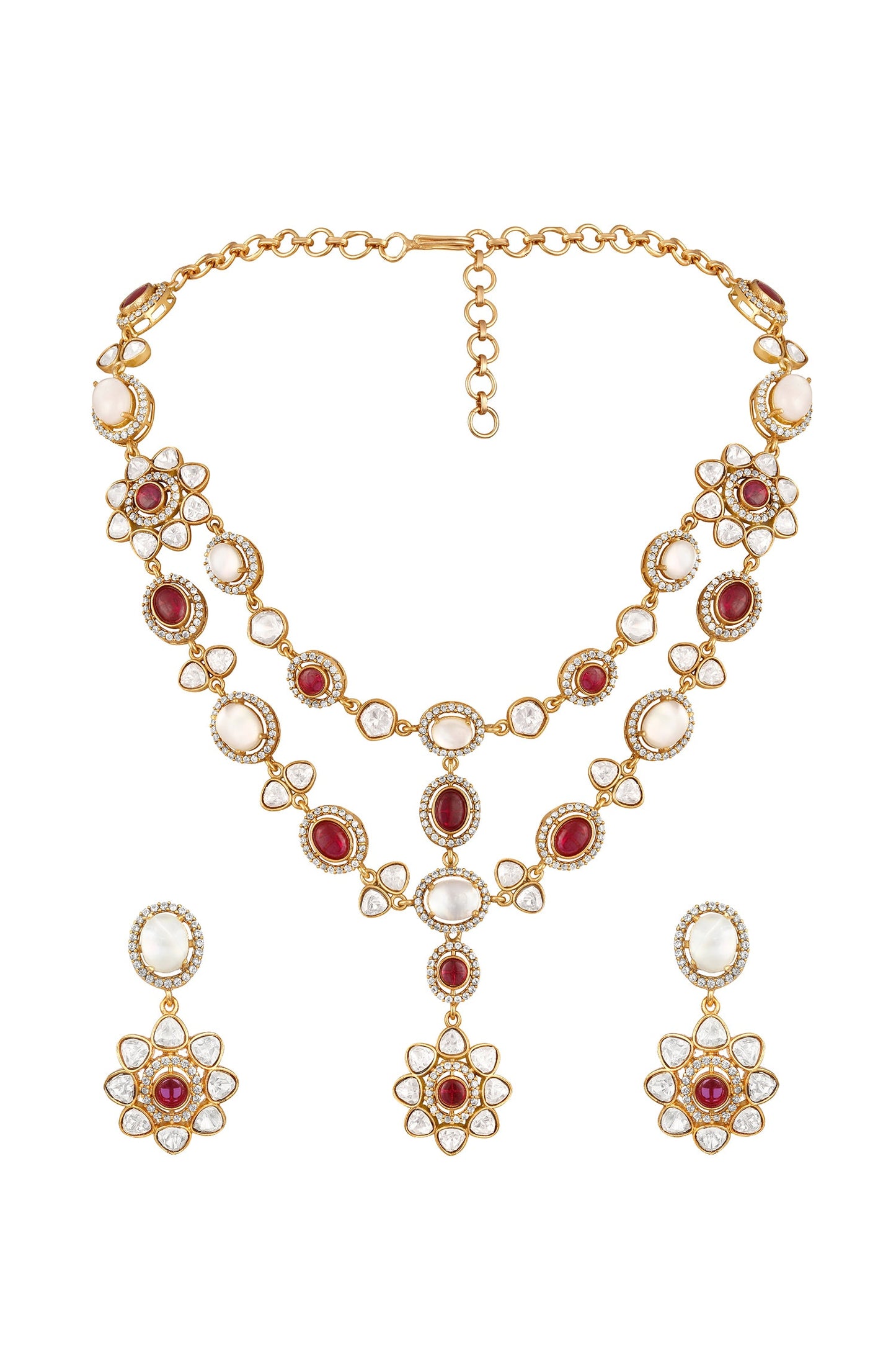Moissanite Kundan Necklace Set 