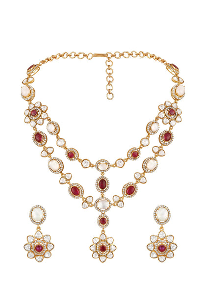 Moissanite Kundan Necklace Set 