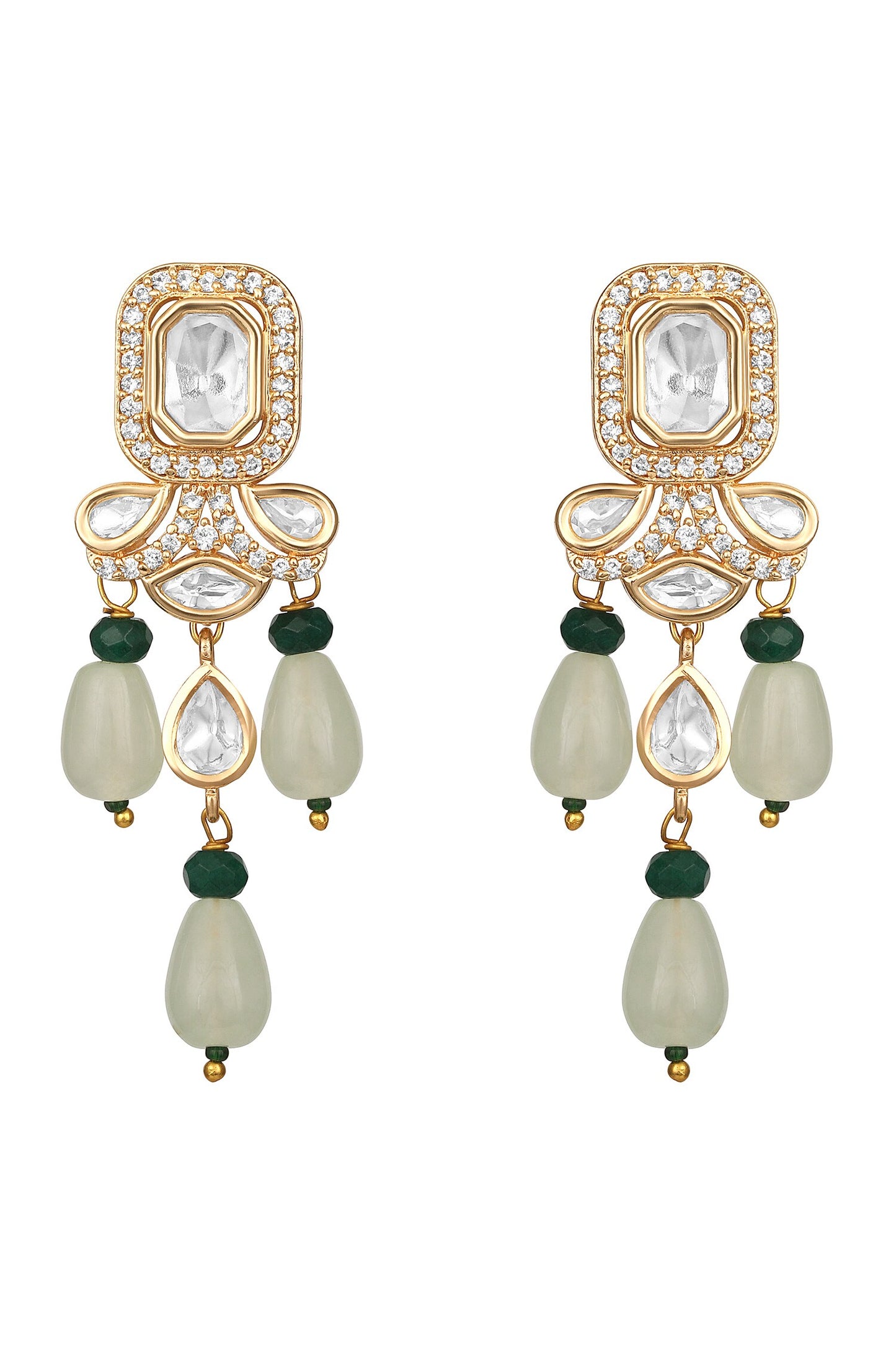 Kundan Polki Drop Earrings 