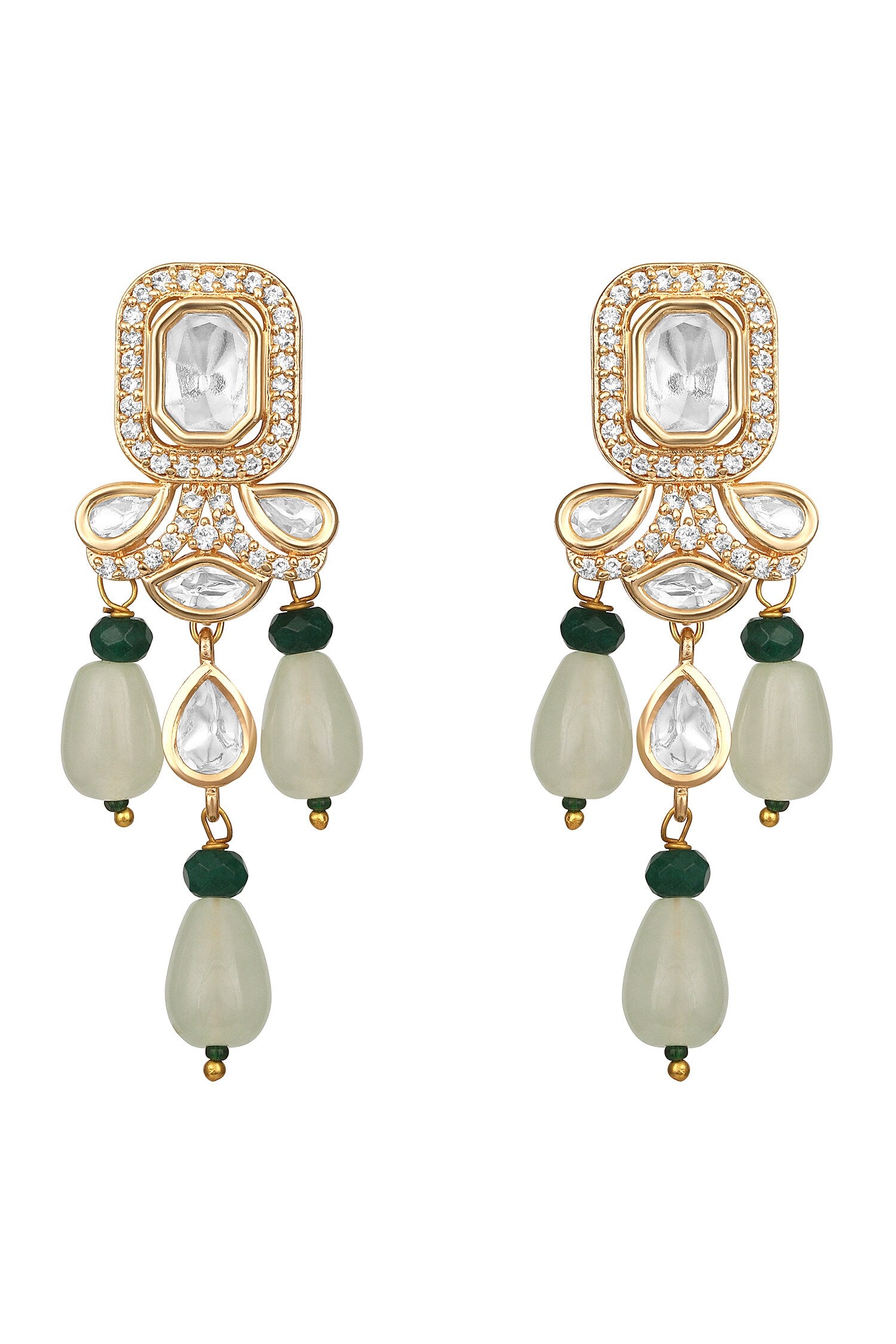 Kundan Polki Drop Earrings 