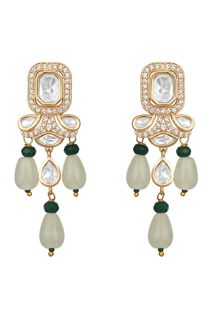 Kundan Polki Drop Earrings 