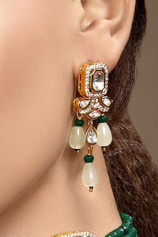 Kundan Polki Drop Earrings 