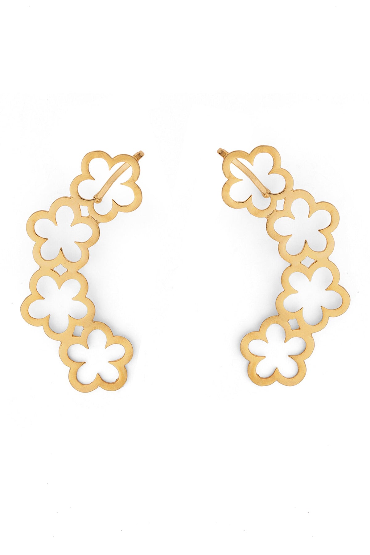Flower Drop Pair of Ear Cuffs 