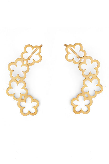 Flower Drop Pair of Ear Cuffs 